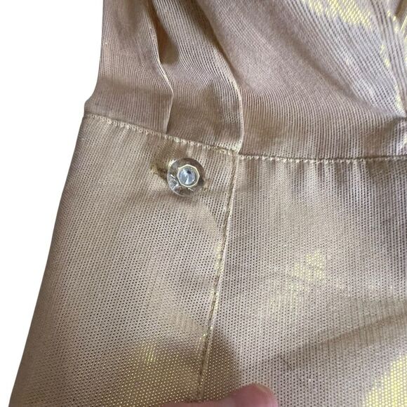 Kasper sportswear gold metallic button down shirt - Picture 7 of 7